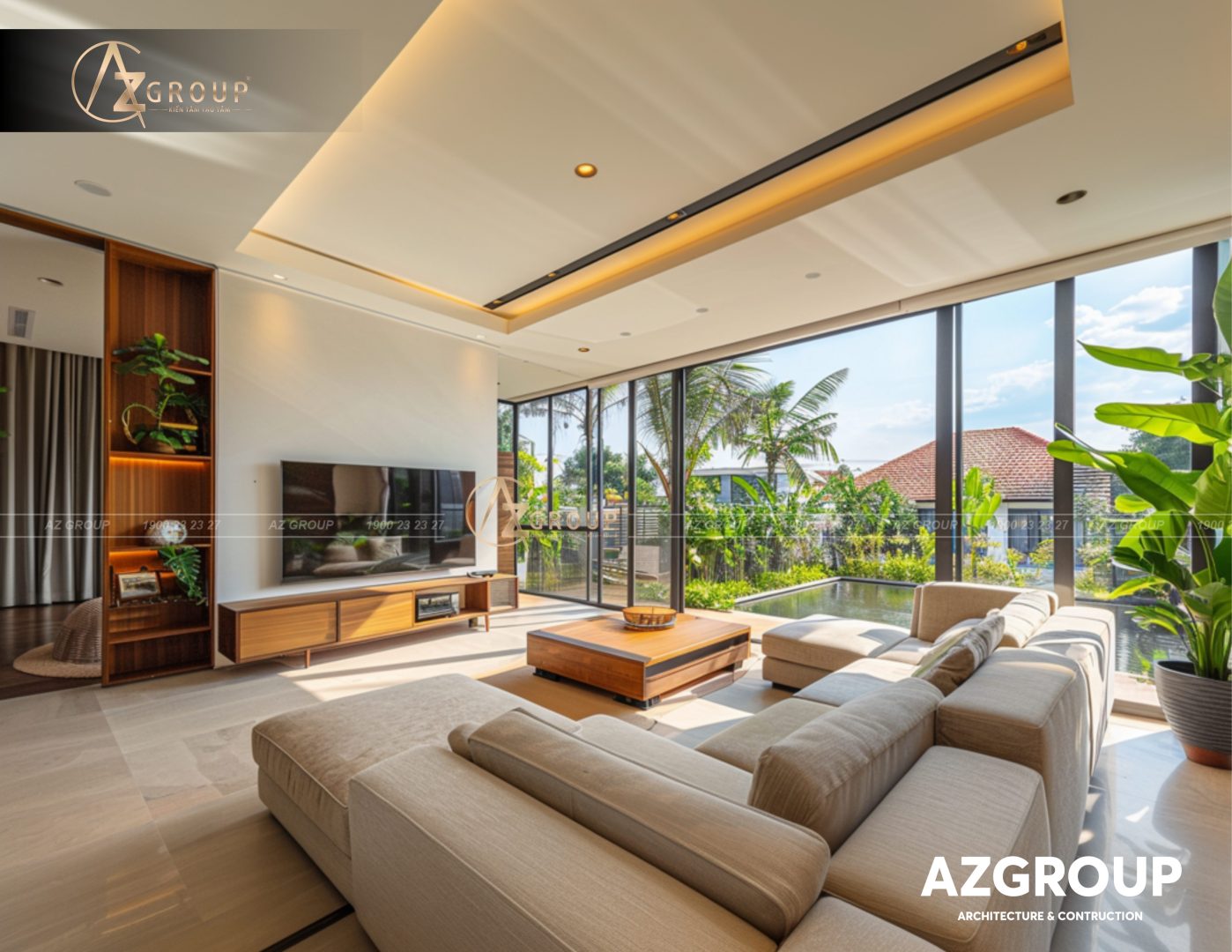 2 1 AZGroup - Công ty Thiết kế & Thi công Xây dựng trọn gói - công ty xây nhà trọn gói uy tín Biệt thự 2 tầng Tropical