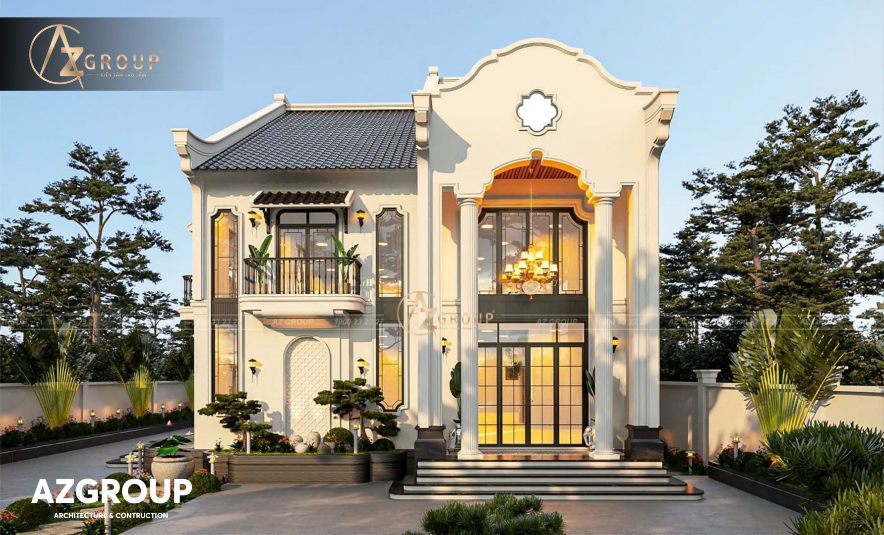 Thiet ke thi cong indochine AZGroup - Công ty Thiết kế & Thi công Xây dựng trọn gói - công ty xây nhà trọn gói uy tín Thiết kế thi công biệt thự uy tín Đà Nẵng – Giải pháp trọn gói cùng AZGroup