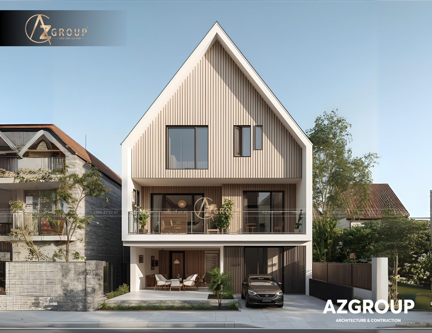 127 AZGroup - Công ty Thiết kế & Thi công Xây dựng trọn gói - công ty xây nhà trọn gói uy tín Mẫu thiết kế biệt thự phong cách Bắc Âu 2025 – Tinh tế, tối giản và tràn ngập ánh sáng