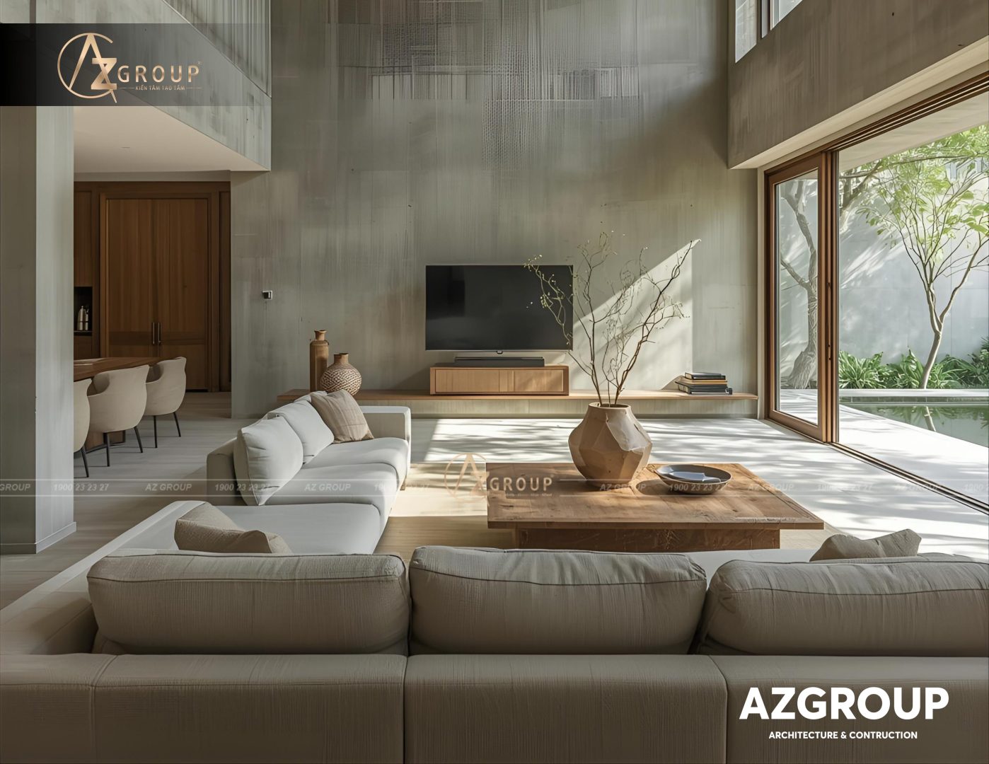 155 AZGroup - Công ty Thiết kế & Thi công Xây dựng trọn gói - công ty xây nhà trọn gói uy tín Mẫu thiết kế biệt thự Wabi-Sabi tối giản 2025 – Khi vẻ đẹp đến từ sự bất toàn và an yên