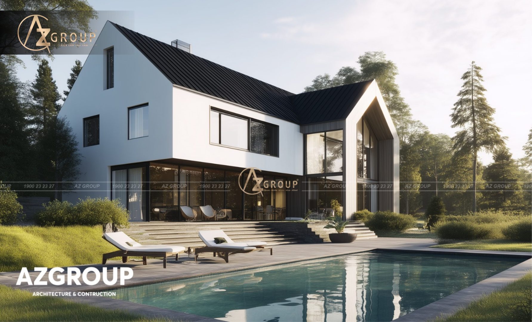 Mau thiet ke biet thu Scandinavian toi gian 2025 – Song tinh te sang trong va am ap 1 AZGroup - Công ty Thiết kế & Thi công Xây dựng trọn gói - công ty xây nhà trọn gói uy tín Mẫu thiết kế biệt thự Scandinavian tối giản 2025 – Sống tinh tế, sang trọng và ấm áp